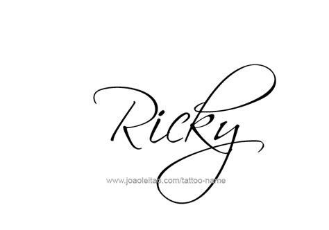 Ricky name tattoo design